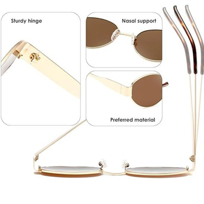 Round Sunglasses with UV Protected Lens 5888 Brown-Brown